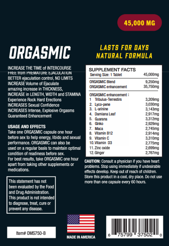ORGASMIC ENHANCEMENT PILL